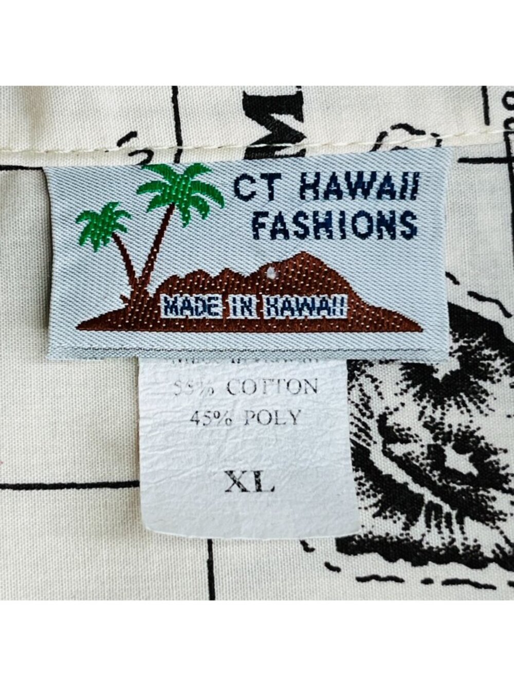 Hawiian Island Button Down Mens Short Sleeve Shirt Size XL Map - Picture 12 of 12